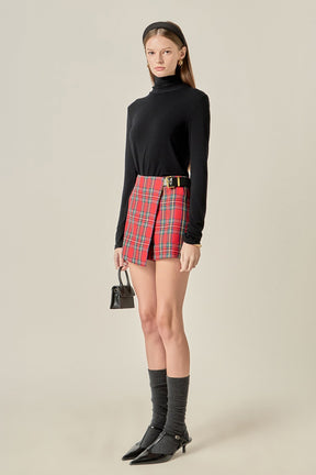 ENGLISH FACTORY - Red Check Skort - SKORTS available at Objectrare