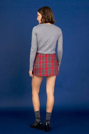 Red Check Skort