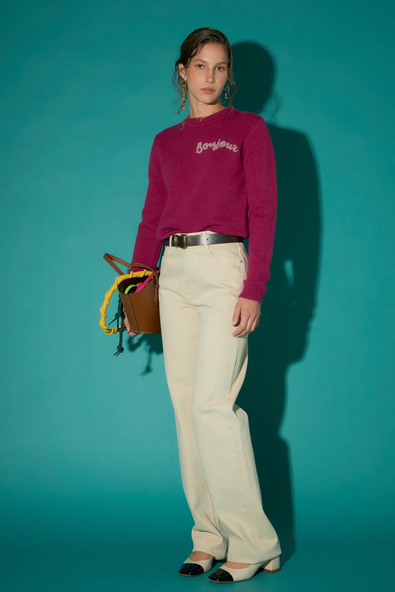 ENGLISH FACTORY - Bead Letter Knit - SWEATERS & KNITS available at Objectrare