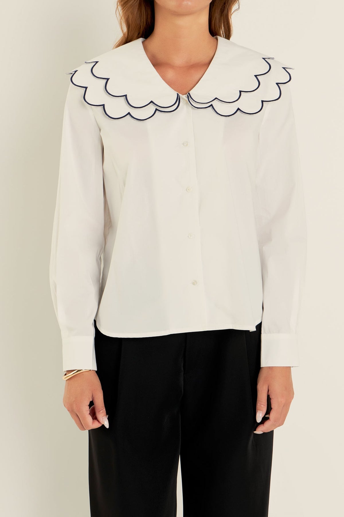 ENGLISH FACTORY - Scallop Embroidery Blouse - SHIRTS & BLOUSES available at Objectrare