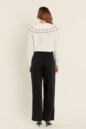 ENGLISH FACTORY - English Factory - Scallop Embroidery Blouse - SHIRTS & BLOUSES available at Objectrare