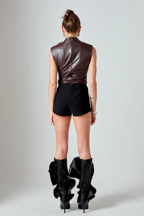 GREY LAB - Faux Leather Bodysuit - TOPS available at Objectrare