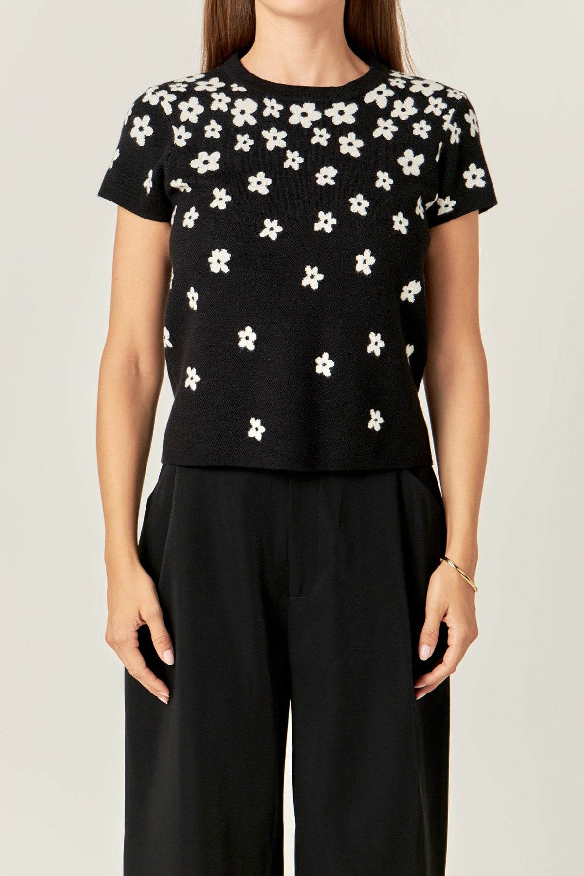 ENGLISH FACTORY - Flower Knit Top - TOPS available at Objectrare