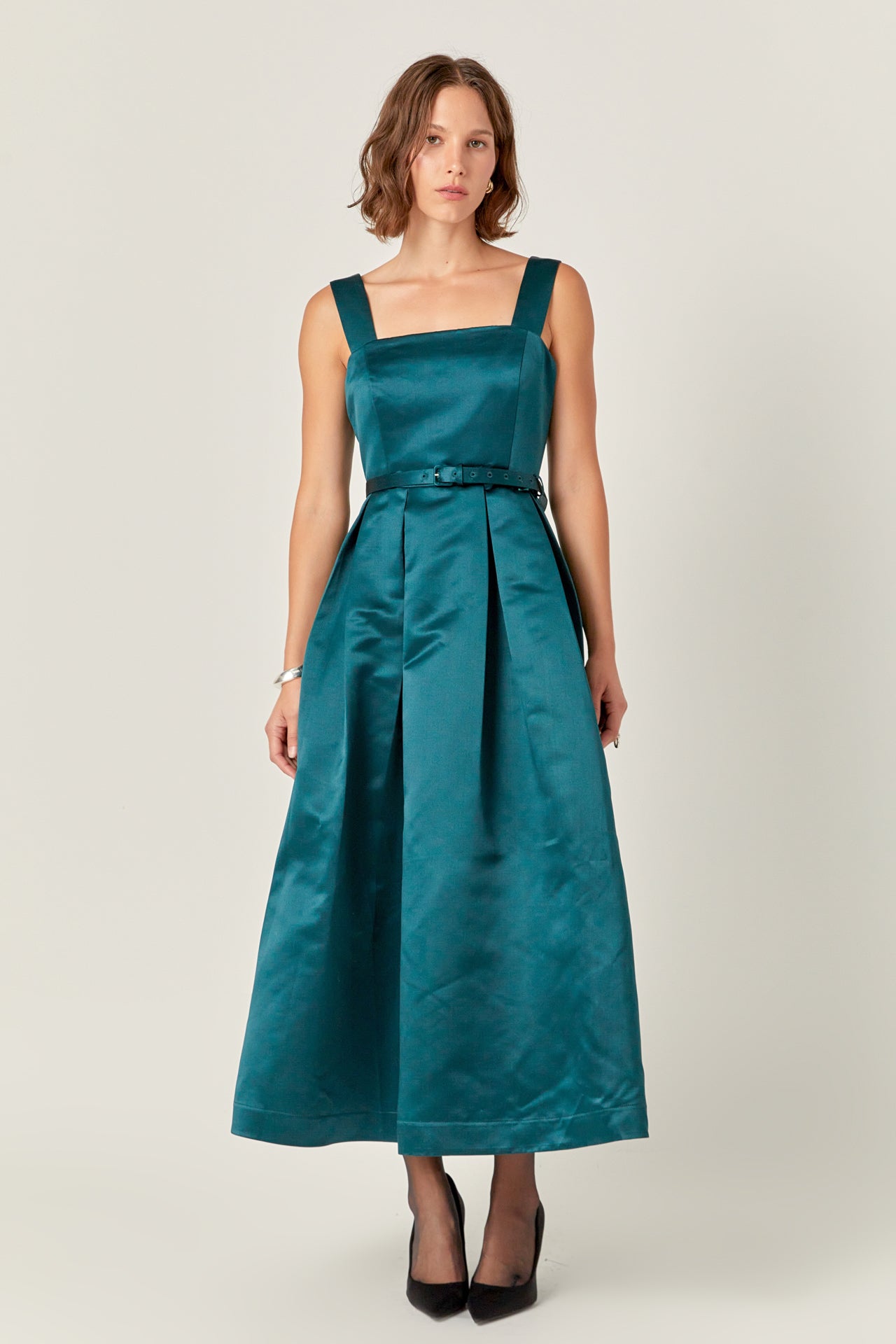 ENGLISH FACTORY - Sleeveless Flared Midi Dress - DRESSES available at Objectrare