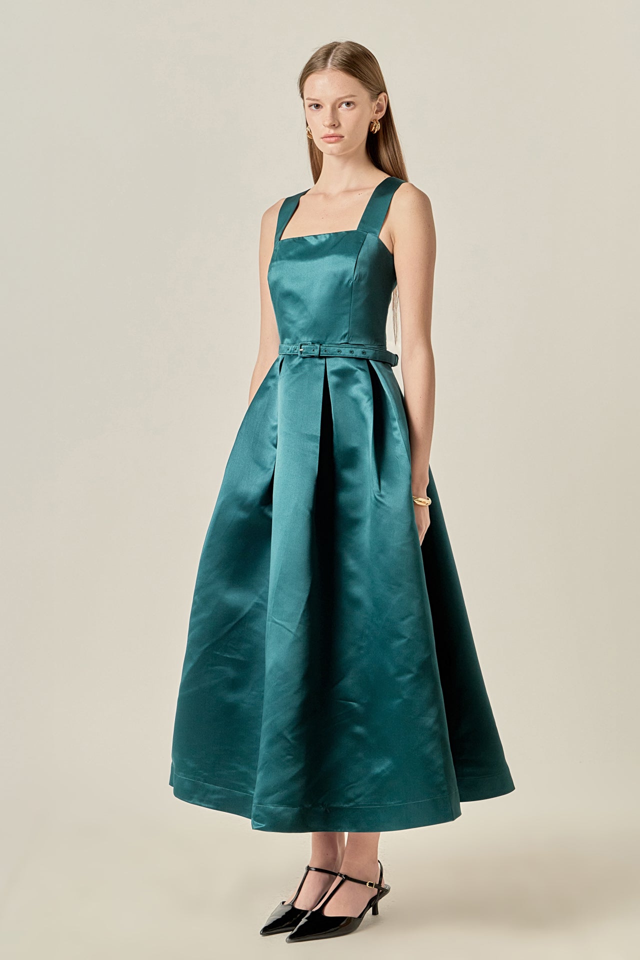 ENGLISH FACTORY - Sleeveless Flared Midi Dress - DRESSES available at Objectrare