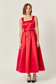 ENGLISH FACTORY - Sleeveless Flared Midi Dress - DRESSES available at Objectrare