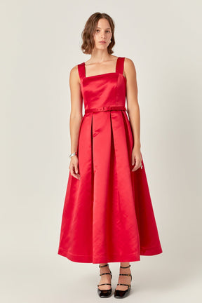 ENGLISH FACTORY - Sleeveless Flared Midi Dress - DRESSES available at Objectrare