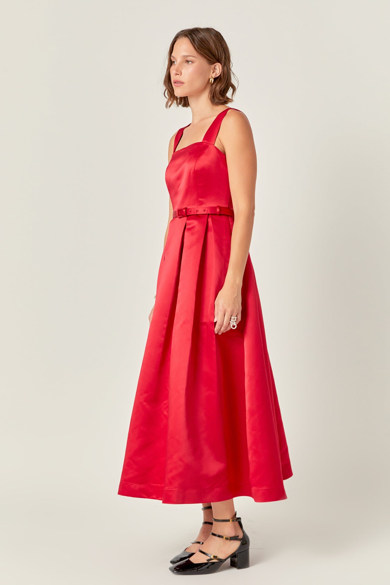 ENGLISH FACTORY - Sleeveless Flared Midi Dress - DRESSES available at Objectrare