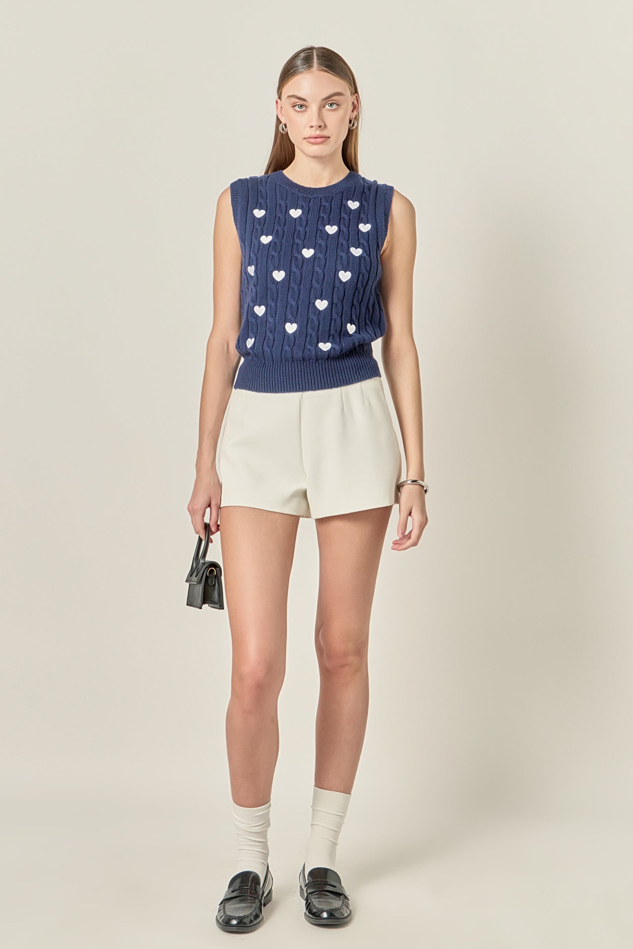 ENGLISH FACTORY - Embroidered Heart Knit Vest - TOPS available at Objectrare