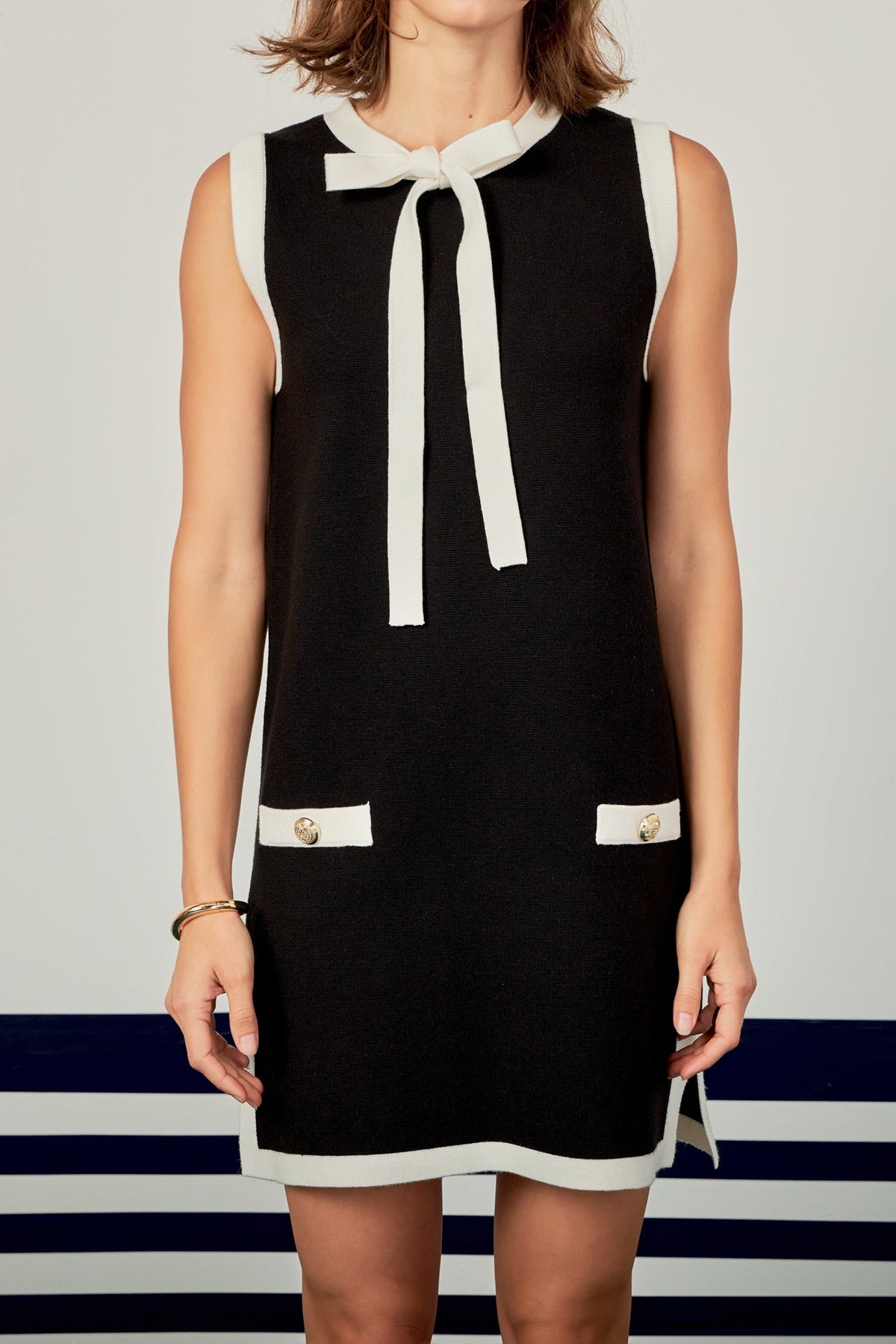 ENGLISH FACTORY - Color Block Knit Mini Dress - DRESSES available at Objectrare