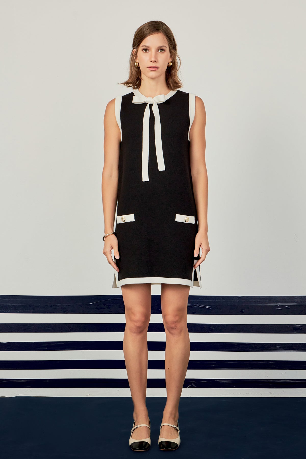 ENGLISH FACTORY - Color Block Knit Mini Dress - DRESSES available at Objectrare