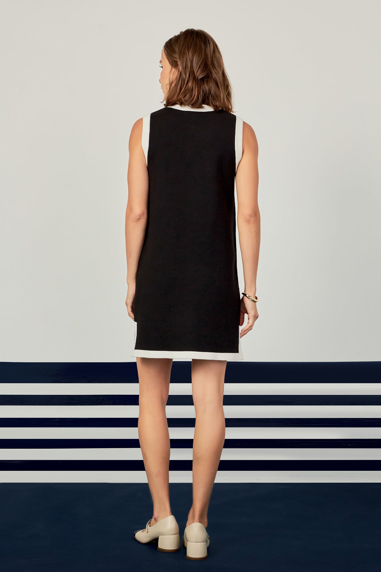 Color Block Knit Mini Dress