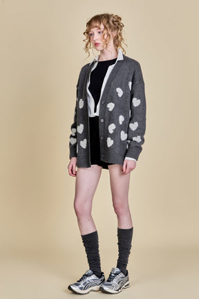 ENGLISH FACTORY - English Factory - Lurex Heart Cardigan - JACKETS available at Objectrare