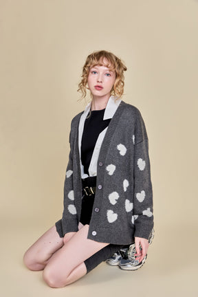 ENGLISH FACTORY - Lurex Heart Cardigan - SWEATERS & KNITS available at Objectrare