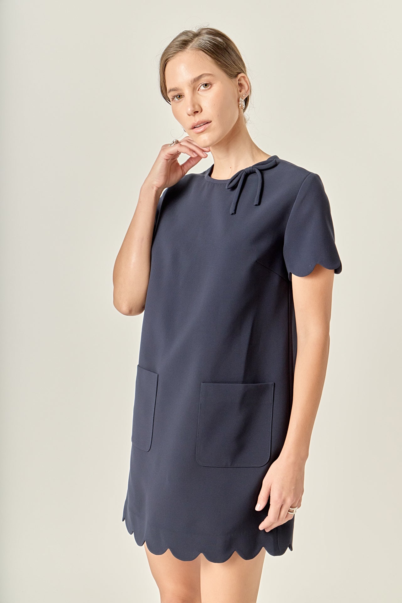 ENGLISH FACTORY - Scallop Mini Dress - DRESSES available at Objectrare