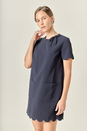 ENGLISH FACTORY - Scallop Mini Dress - DRESSES available at Objectrare