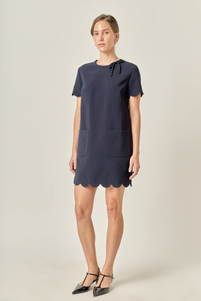 ENGLISH FACTORY - Scallop Mini Dress - DRESSES available at Objectrare