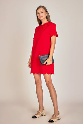 ENGLISH FACTORY - Scallop Mini Dress - DRESSES available at Objectrare