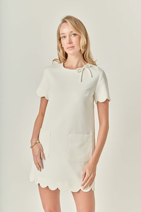 ENGLISH FACTORY - Scallop Mini Dress - DRESSES available at Objectrare