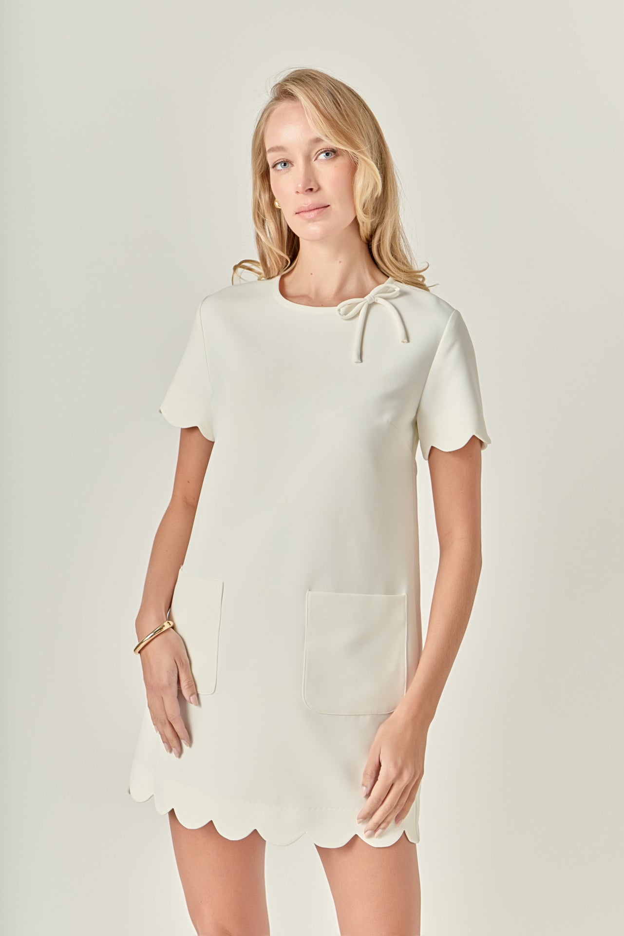 ENGLISH FACTORY - Scallop Mini Dress - DRESSES available at Objectrare
