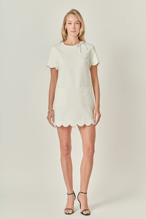 ENGLISH FACTORY - Scallop Mini Dress - DRESSES available at Objectrare