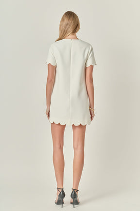ENGLISH FACTORY - Scallop Mini Dress - DRESSES available at Objectrare