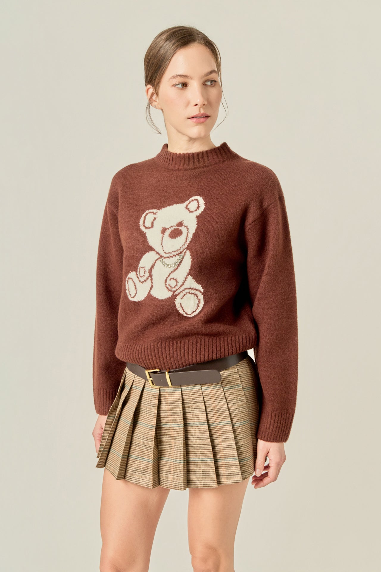 ENGLISH FACTORY - Olivia Teddy Bear Knit - SWEATERS & KNITS available at Objectrare