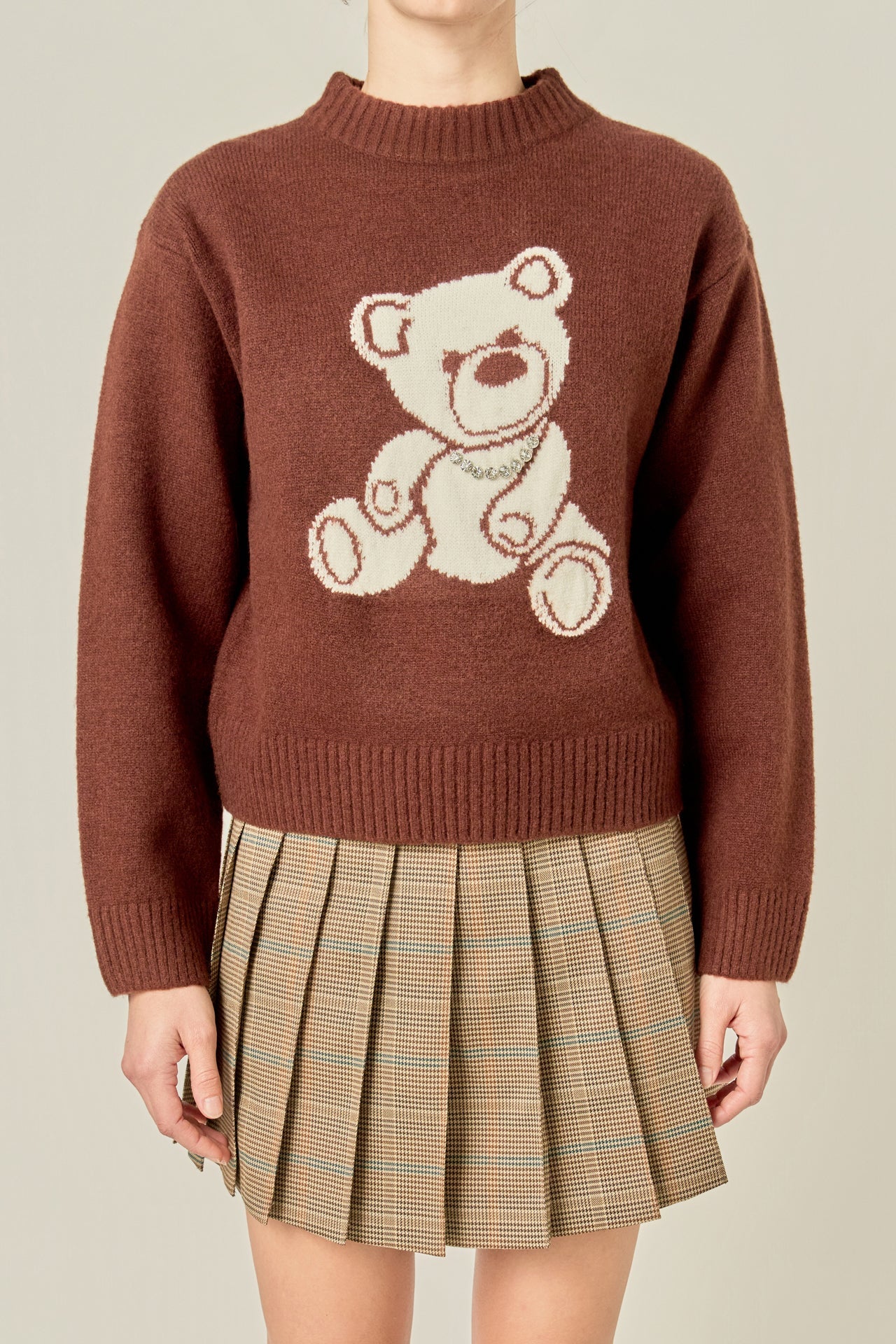 ENGLISH FACTORY - Olivia Teddy Bear Knit - SWEATERS & KNITS available at Objectrare