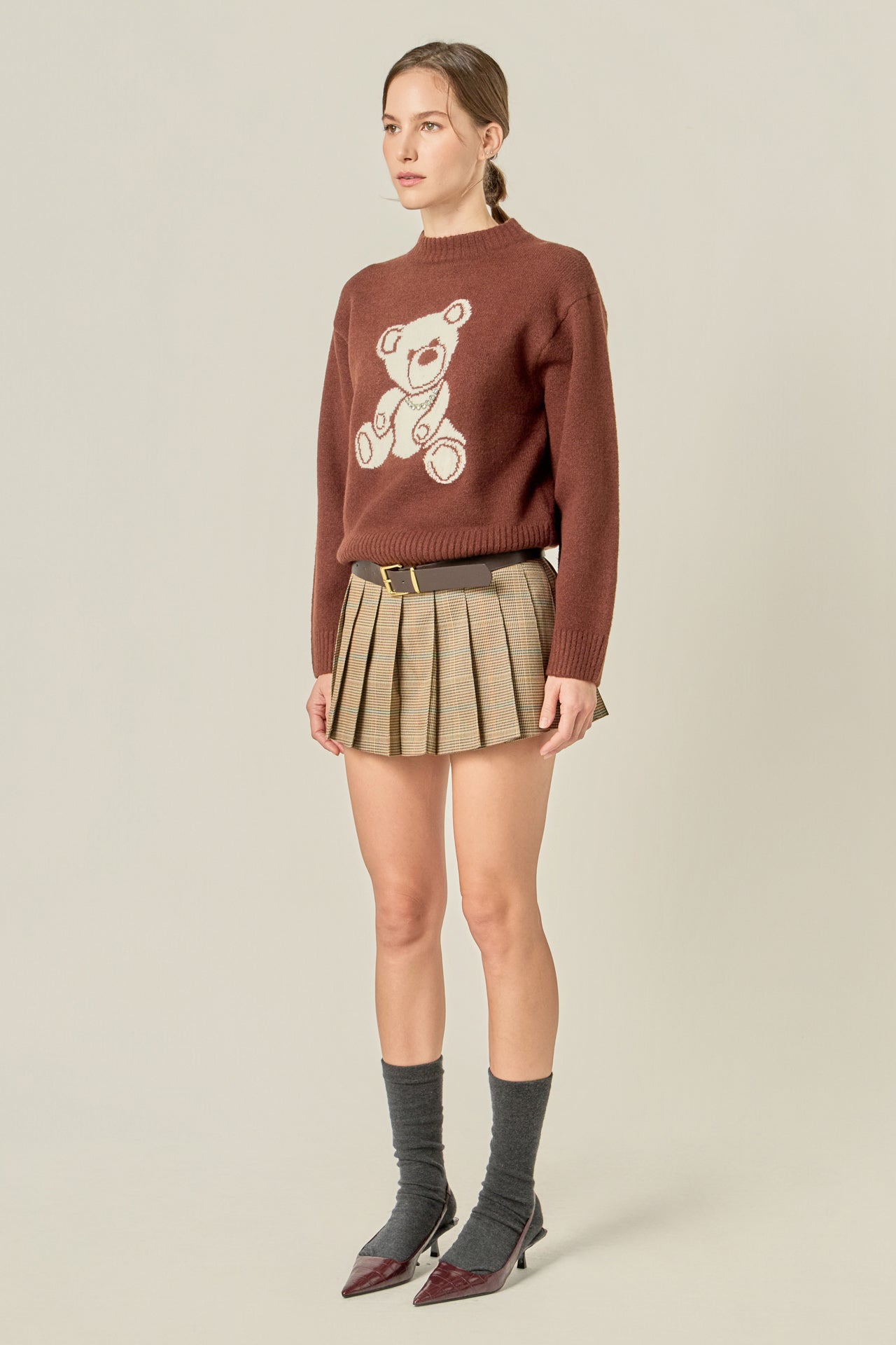 ENGLISH FACTORY - Olivia Teddy Bear Knit - SWEATERS & KNITS available at Objectrare