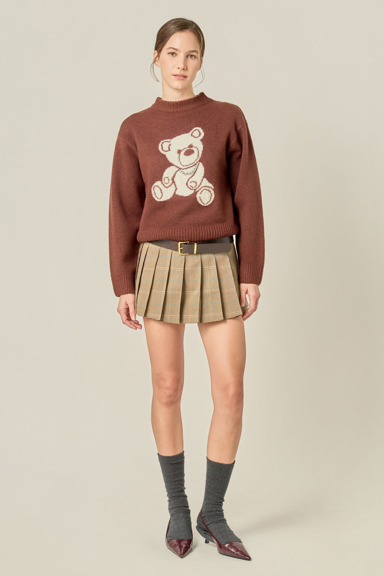 ENGLISH FACTORY - Olivia Teddy Bear Knit - SWEATERS & KNITS available at Objectrare