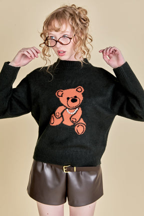 ENGLISH FACTORY - English Factory - Teddy Bear Logo Knit - TOPS available at Objectrare