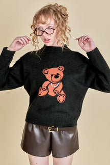 ENGLISH FACTORY - Teddy Bear Logo Knit - SWEATERS available at Objectrare