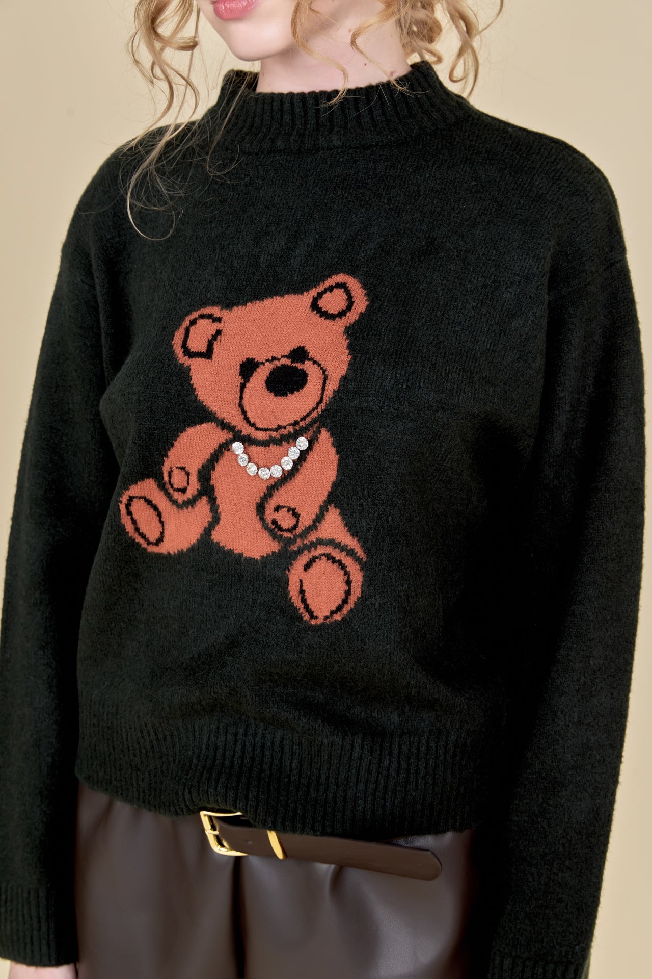 ENGLISH FACTORY - Olivia Teddy Bear Knit - SWEATERS & KNITS available at Objectrare
