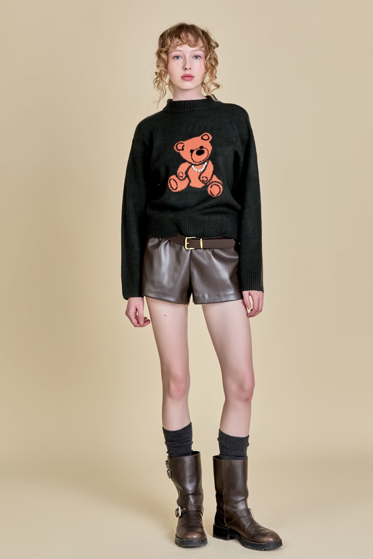 ENGLISH FACTORY - Olivia Teddy Bear Knit - SWEATERS & KNITS available at Objectrare