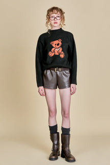 ENGLISH FACTORY - Teddy Bear Logo Knit - SWEATERS available at Objectrare