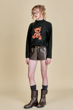 ENGLISH FACTORY - Teddy Bear Logo Knit - SWEATERS available at Objectrare
