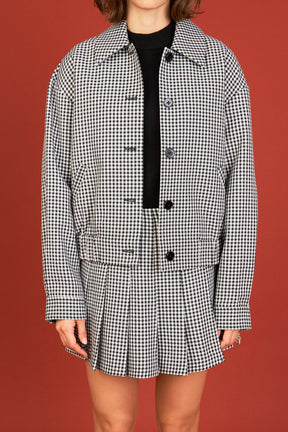 ENGLISH FACTORY - Gingham Check Jacket - JACKETS available at Objectrare