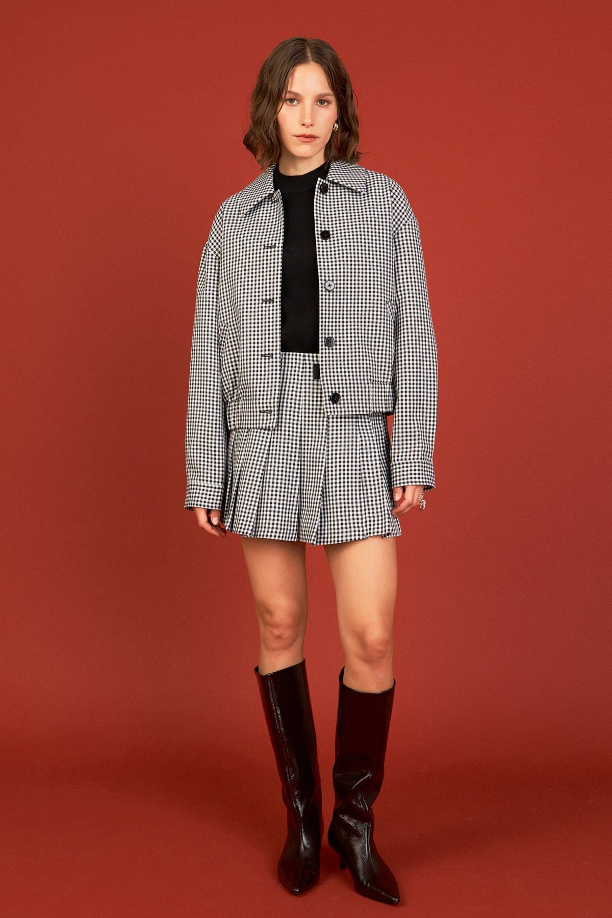ENGLISH FACTORY - Gingham Check Jacket - JACKETS available at Objectrare