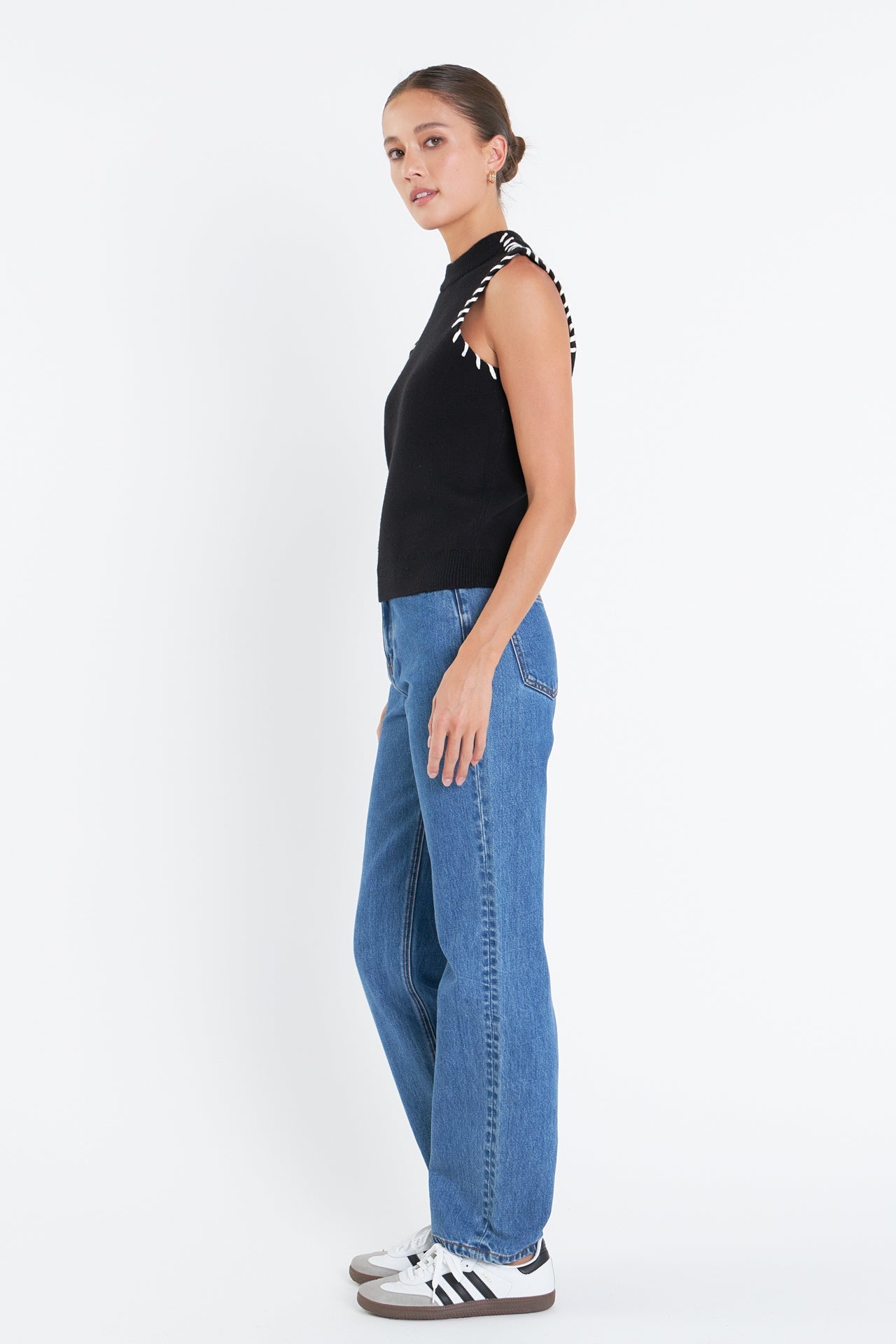 ENGLISH FACTORY - Stitch Detailed Knit Vest - TOPS available at Objectrare