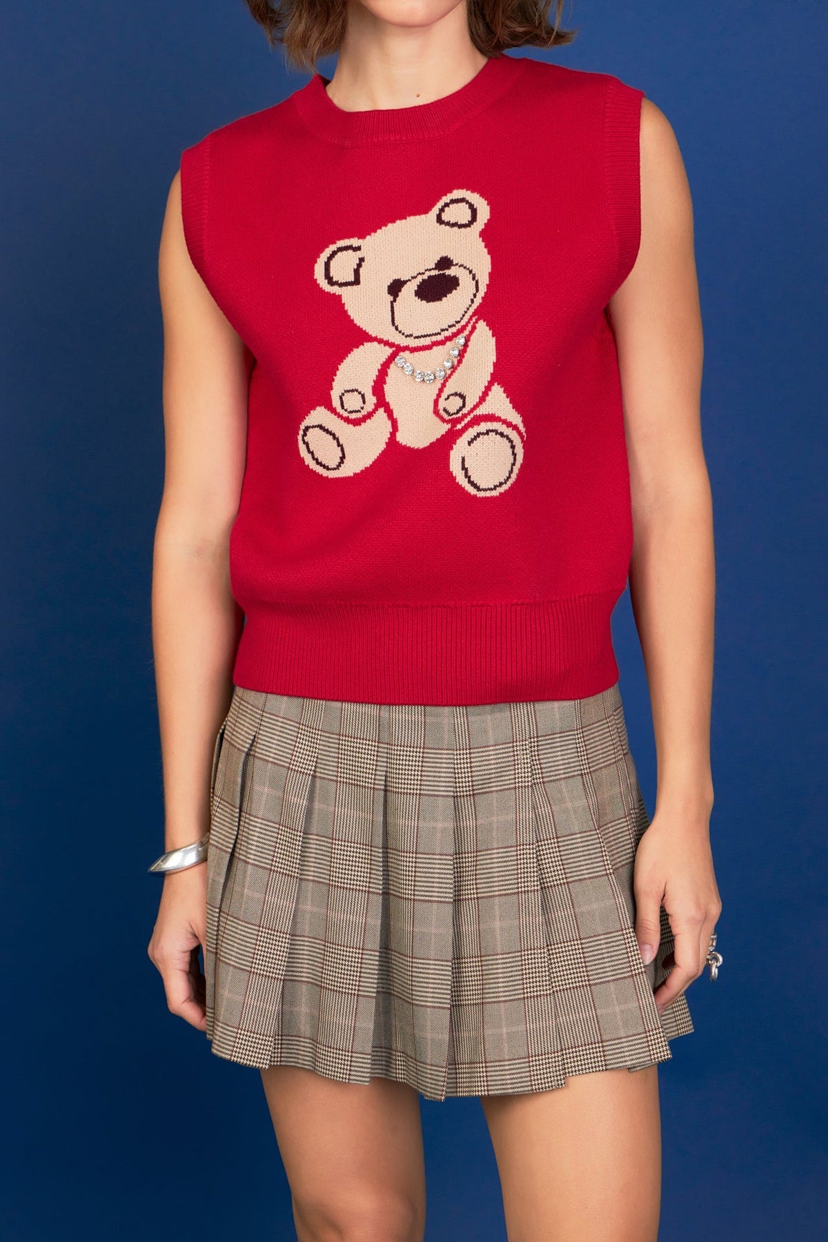 ENGLISH FACTORY - Teddy Bear Knit Vest - TOPS available at Objectrare