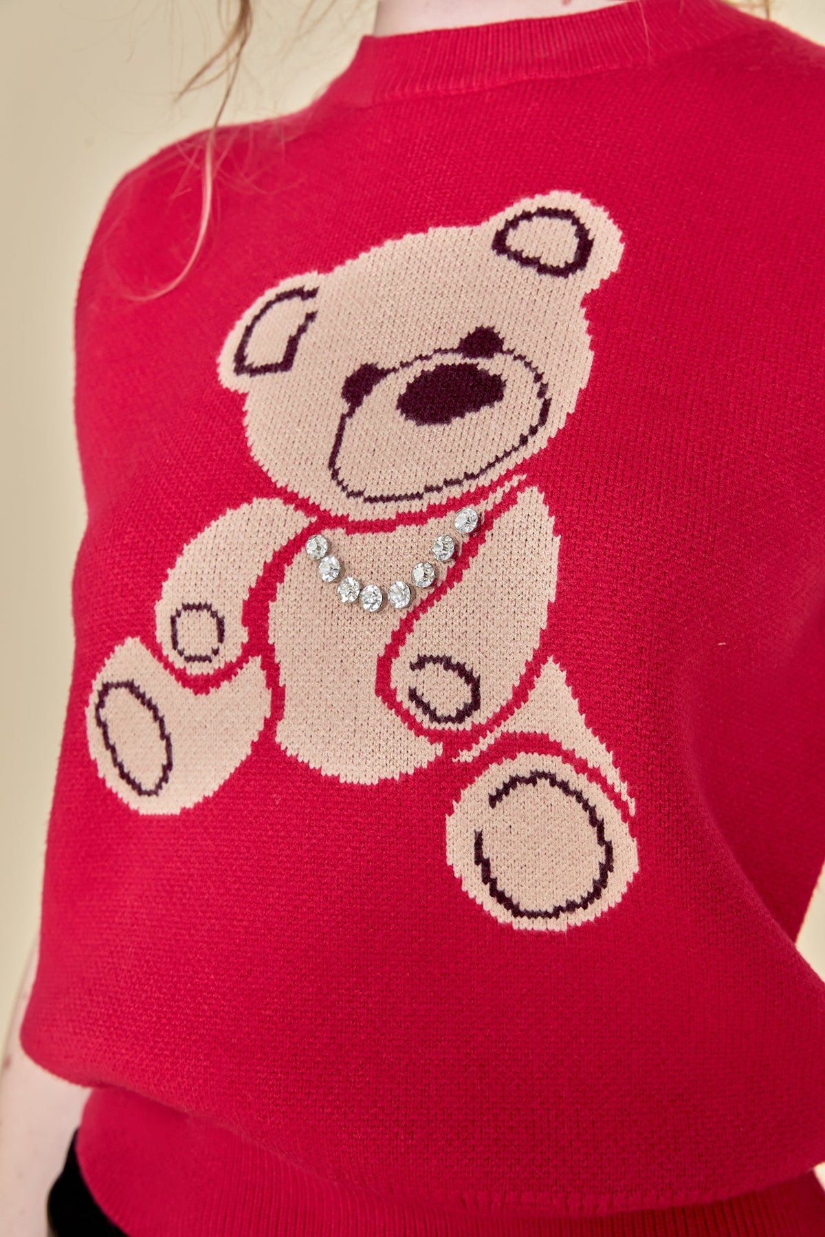 ENGLISH FACTORY - Teddy Bear Knit Vest - VESTS available at Objectrare