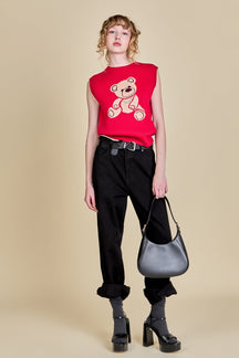 ENGLISH FACTORY - Teddy Bear Knit Vest - VESTS available at Objectrare