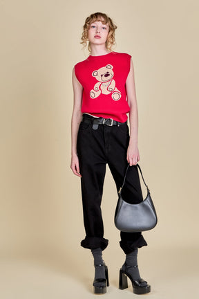 ENGLISH FACTORY - Teddy Bear Knit Vest - VESTS available at Objectrare