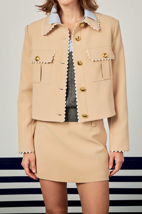 ENGLISH FACTORY - Scalloped Jacket - JACKETS available at Objectrare