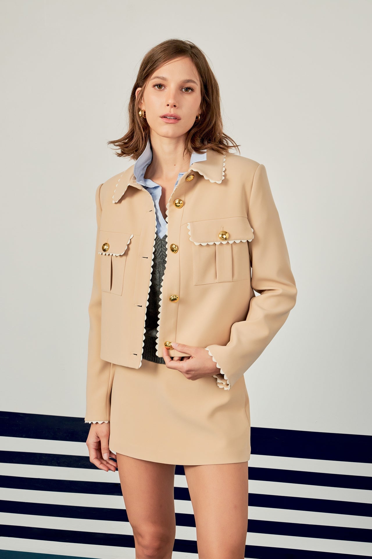ENGLISH FACTORY - Scalloped Jacket - JACKETS available at Objectrare