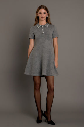 ENDLESS ROSE - Flare Knit Mini Dress - DRESSES available at Objectrare