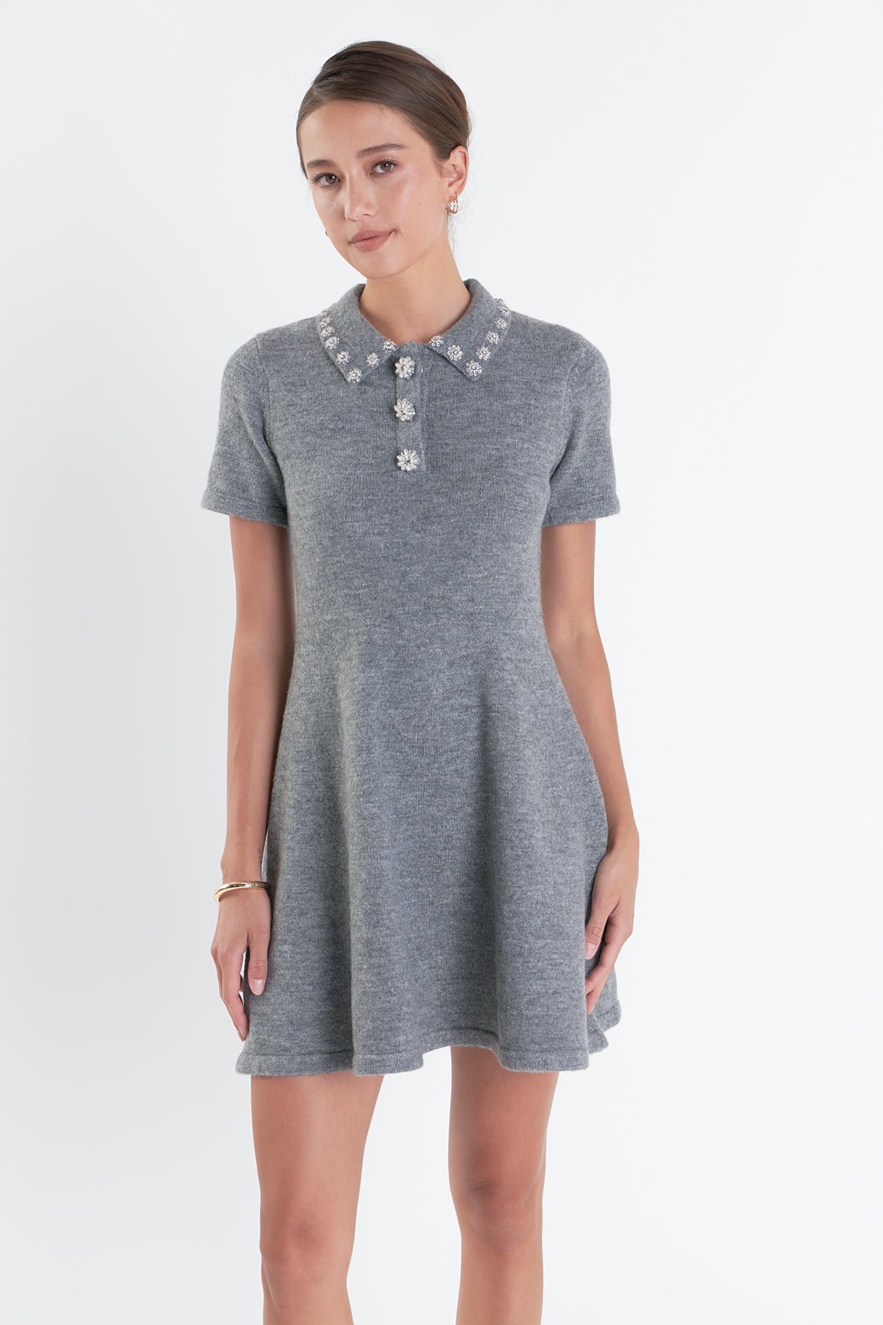 ENDLESS ROSE - Flare Knit Mini Dress - DRESSES available at Objectrare