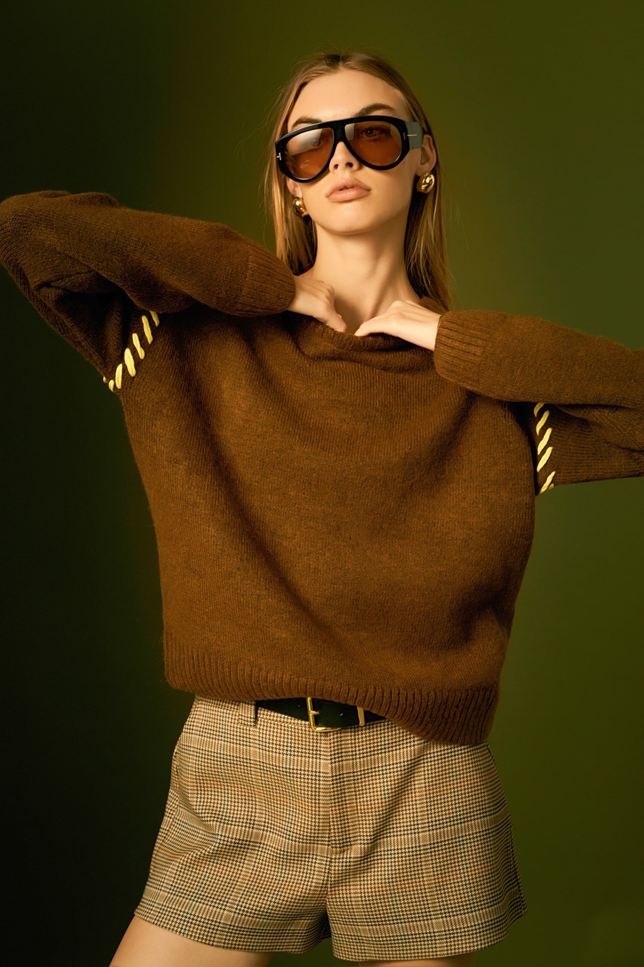 ENGLISH FACTORY - Top Stitch Knit - TOPS available at Objectrare