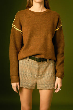 ENGLISH FACTORY - Top Stitch Knit - TOPS available at Objectrare