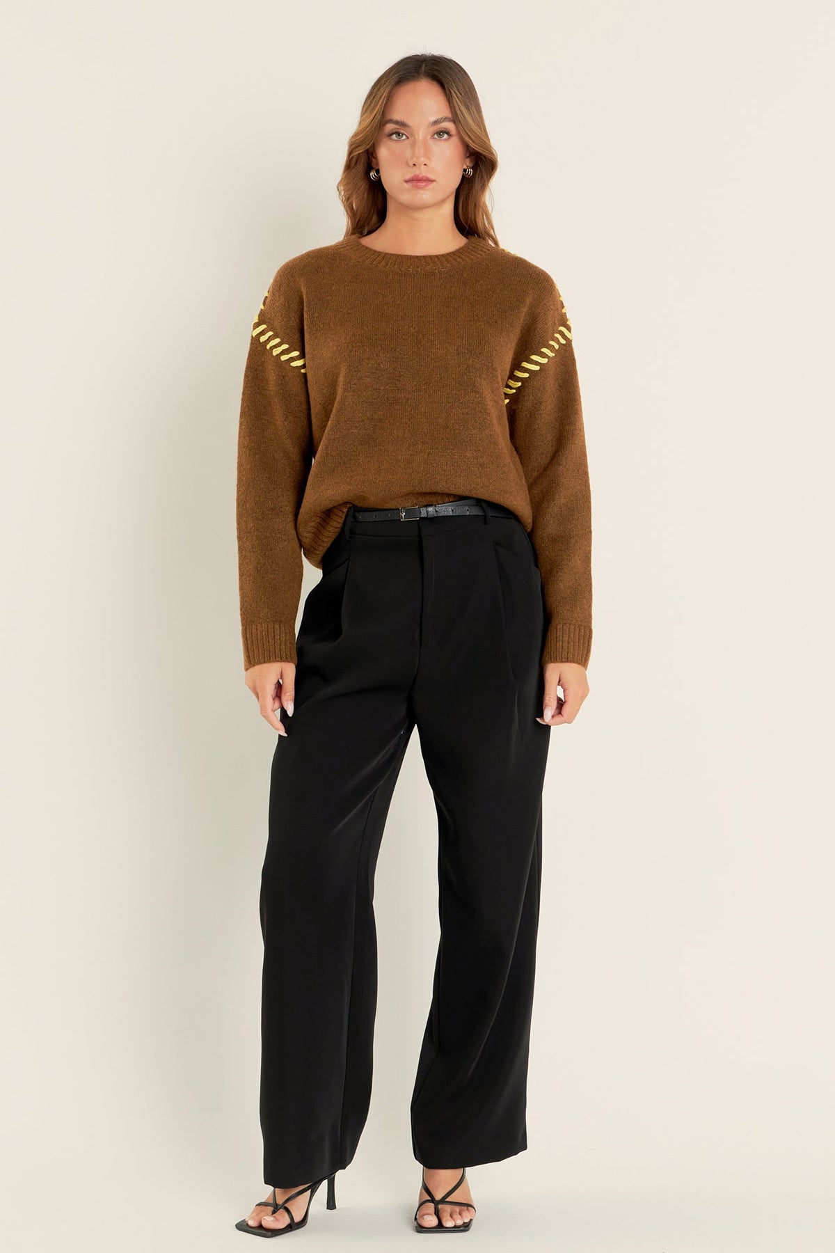 ENGLISH FACTORY - Top Stitch Knit - TOPS available at Objectrare